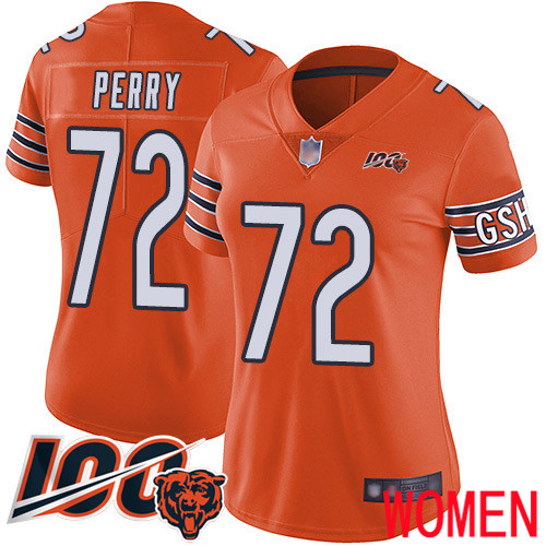 Chicago Bears Limited Orange Women William Perry Alternate Jersey NFL Football #72 100th Season->chicago bears->NFL Jersey